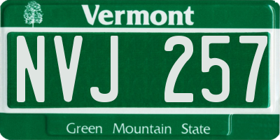 VT license plate NVJ257
