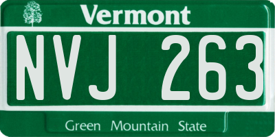 VT license plate NVJ263