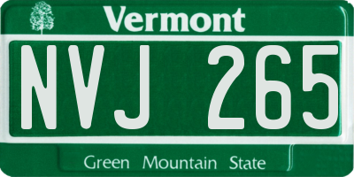 VT license plate NVJ265