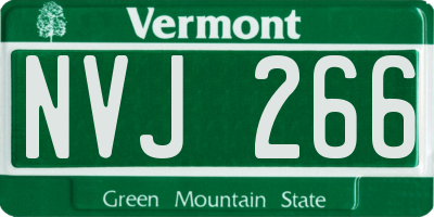 VT license plate NVJ266