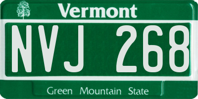 VT license plate NVJ268