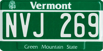 VT license plate NVJ269