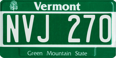 VT license plate NVJ270