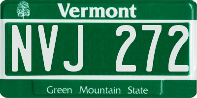 VT license plate NVJ272