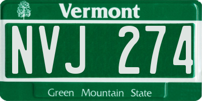 VT license plate NVJ274