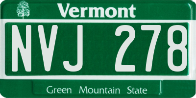VT license plate NVJ278
