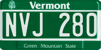 VT license plate NVJ280