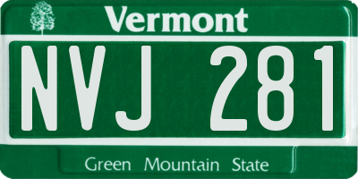 VT license plate NVJ281