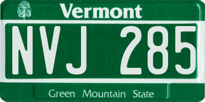 VT license plate NVJ285