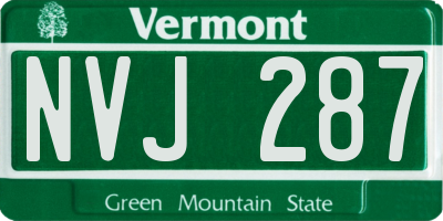 VT license plate NVJ287