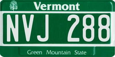 VT license plate NVJ288