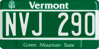 VT license plate NVJ290