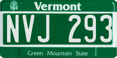 VT license plate NVJ293