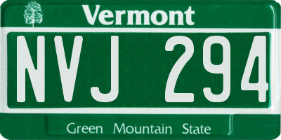 VT license plate NVJ294