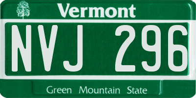 VT license plate NVJ296