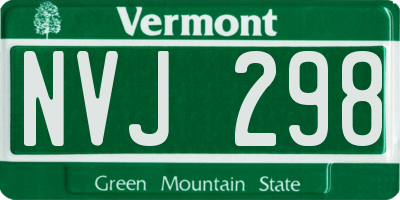 VT license plate NVJ298