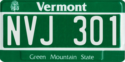 VT license plate NVJ301