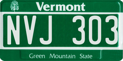 VT license plate NVJ303