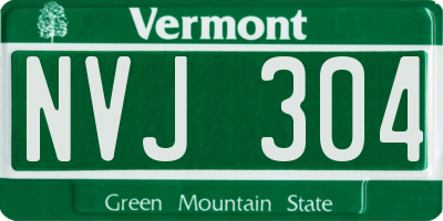 VT license plate NVJ304