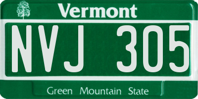 VT license plate NVJ305