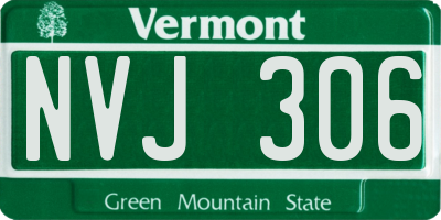 VT license plate NVJ306