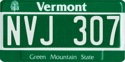 VT license plate NVJ307