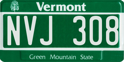VT license plate NVJ308