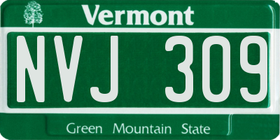 VT license plate NVJ309