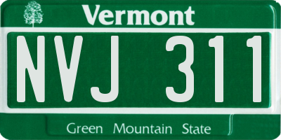 VT license plate NVJ311