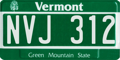 VT license plate NVJ312