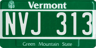 VT license plate NVJ313