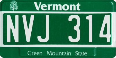 VT license plate NVJ314