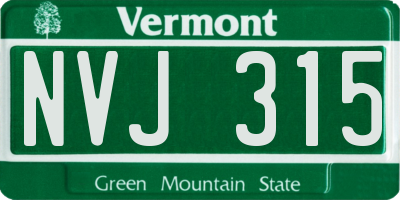 VT license plate NVJ315
