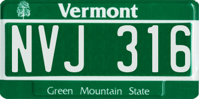 VT license plate NVJ316
