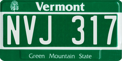 VT license plate NVJ317
