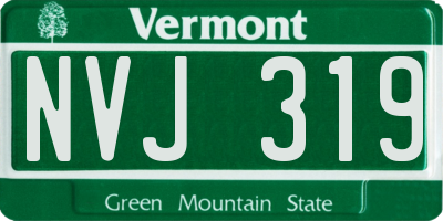 VT license plate NVJ319