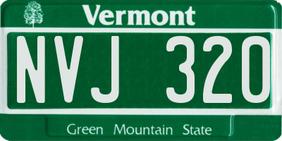 VT license plate NVJ320