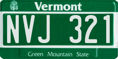 VT license plate NVJ321