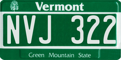 VT license plate NVJ322