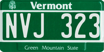 VT license plate NVJ323