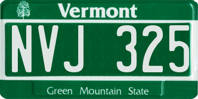 VT license plate NVJ325