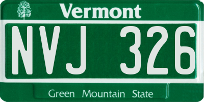 VT license plate NVJ326