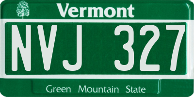 VT license plate NVJ327