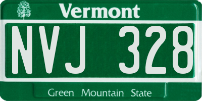 VT license plate NVJ328