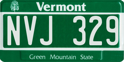 VT license plate NVJ329