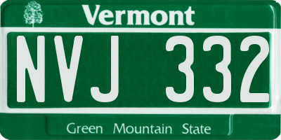 VT license plate NVJ332