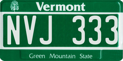 VT license plate NVJ333