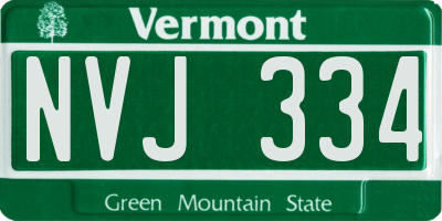 VT license plate NVJ334