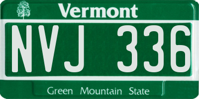 VT license plate NVJ336