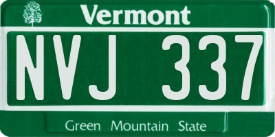 VT license plate NVJ337